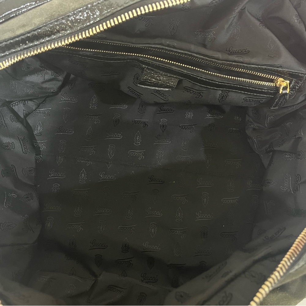 Gucci Black and Brown Travel Bag with Gold Hardware - Picture 5 of 12